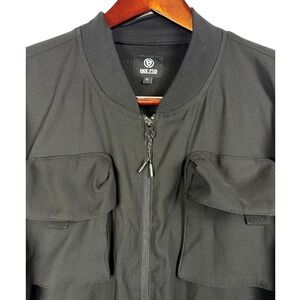Encrypted‎ Mens Black Lightweight Bomber Jacket Everyday Casual Versatile